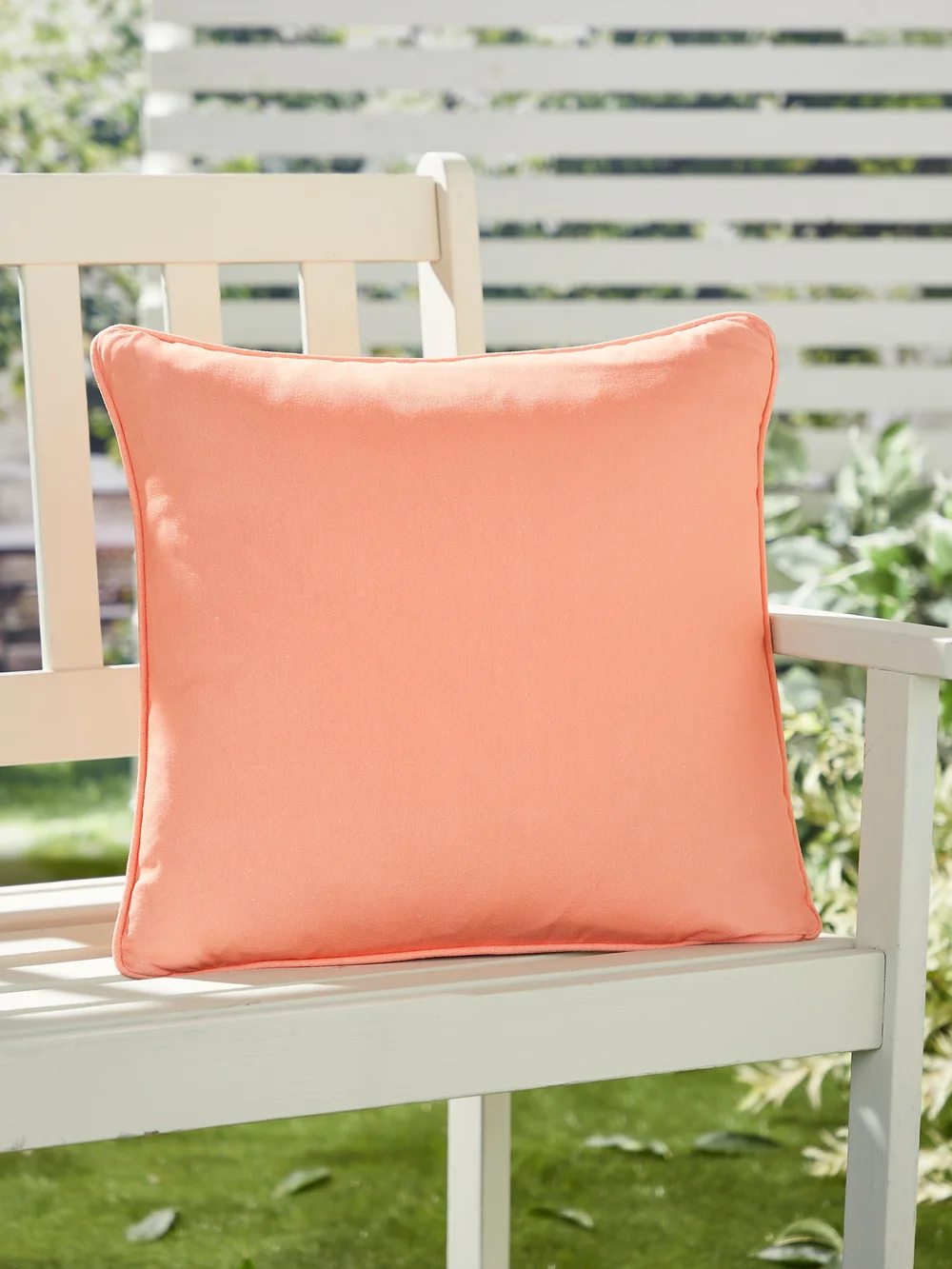 Fusion Plain Dye Filled Orange Outdoor Cushion - 43W X 43D Image 2