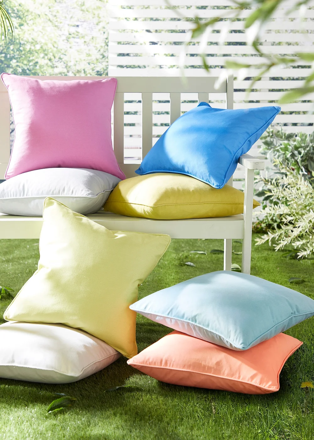 Fusion Plain Dye Filled Orange Outdoor Cushion - 43W X 43D Image 3