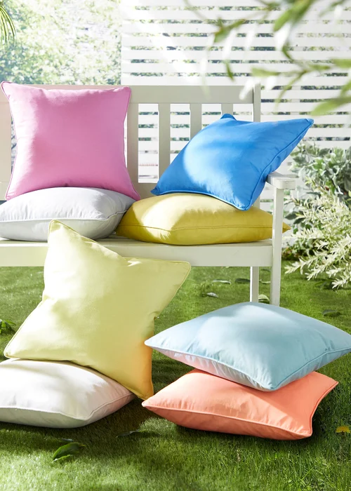 Fusion Plain Dye Filled Orange Outdoor Cushion - 43W X 43D Image 3