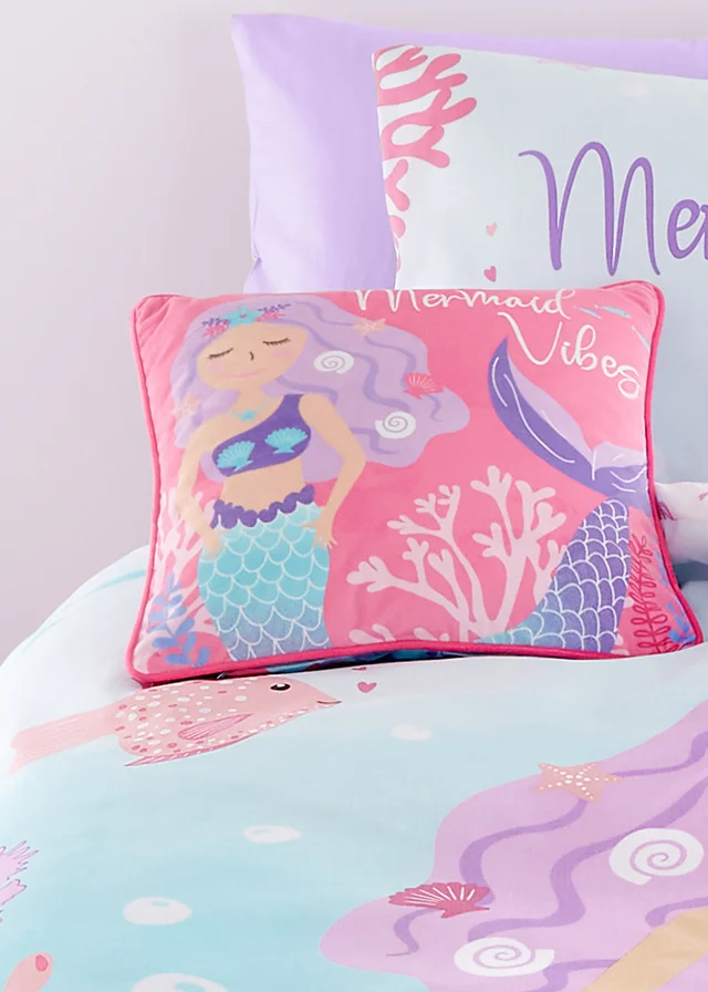 Bedlam Mermaid Vibes Velvet Pink Filled Cushion (43cm x 43cm)