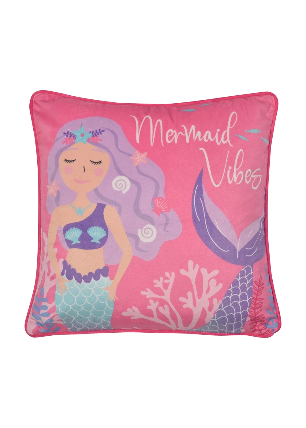 Bedlam Mermaid Vibes Velvet Pink Filled Cushion (43cm x 43cm) - 43W X 43D Image 3