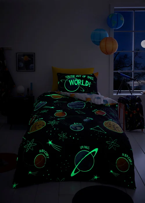 Bedlam Outer Space Black Duvet Cover Set - Single Image 5
