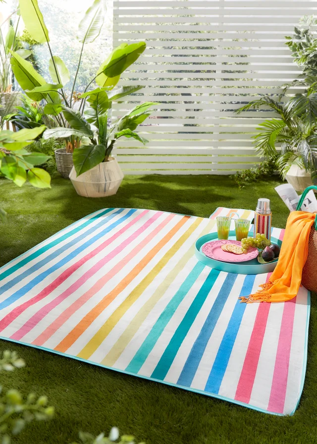 Fusion Carlson Stripe White Picnic Blanket
