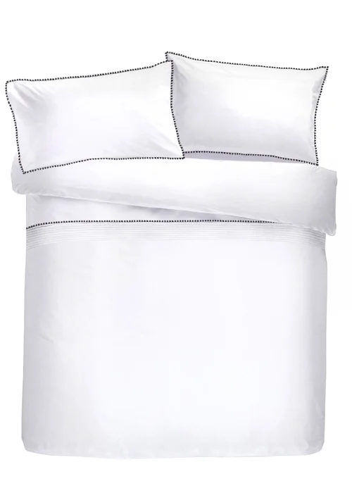 Serene Pom Pom Grey Duvet Cover Set - Double Image 2