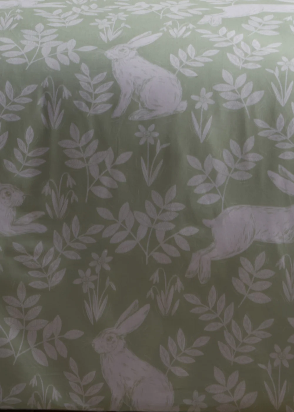 Dreams & Drapes Design Spring Rabbits Green Duvet Cover Set - Single Image 3