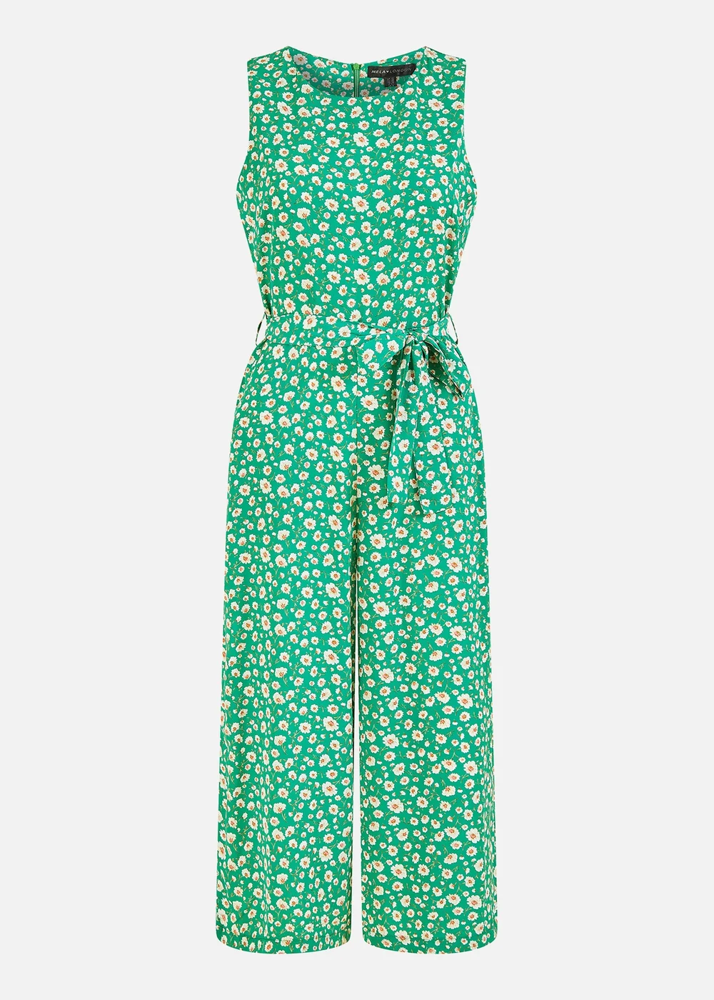Mela Green Daisy Print Culotte Jumpsuit - Size 8 Image 4