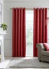 Laurence Llewelyn-Bowen Montrose Velvet Blackout Red Eyelet Curtains - 46W X 54D (117x137cm) Image 1