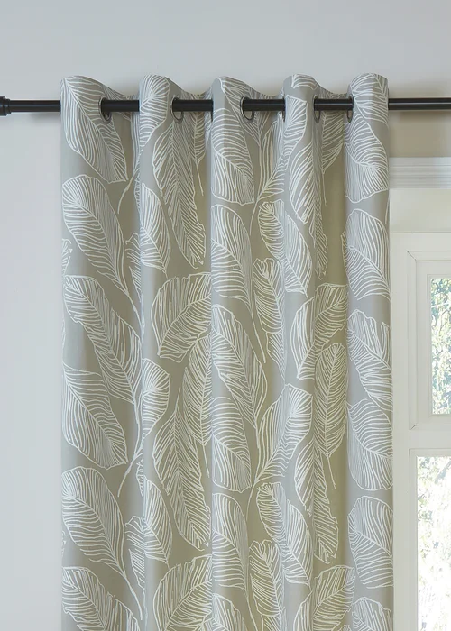 Fusion Matteo Natural Eyelet Curtains - 46W X 54D (117x137cm Image 2