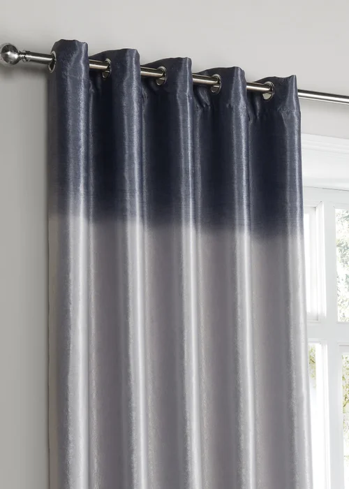 Fusion Ombre Strata Grey Eyelet Curtains - 46W X 54D (117x137cm) Image 2