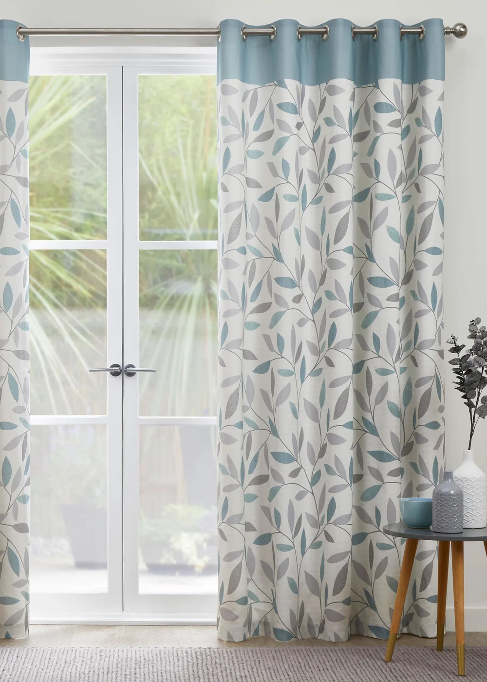 Fusion Beechwood Blue Eyelet Curtains - 46W X 54D (117x137cm Image 4