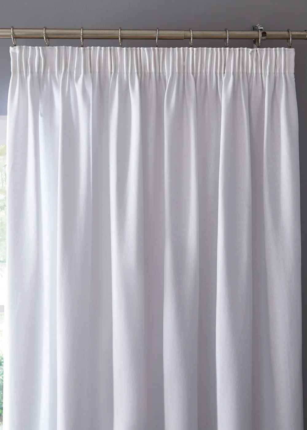 Fusion Dijon Blackout White Pencil Pleat Curtains - 46W X 54D (117x137cm) Image 2