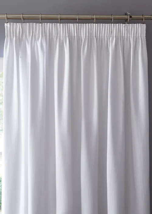 Fusion Dijon Blackout White Pencil Pleat Curtains - 46W X 54D (117x137cm) Image 2