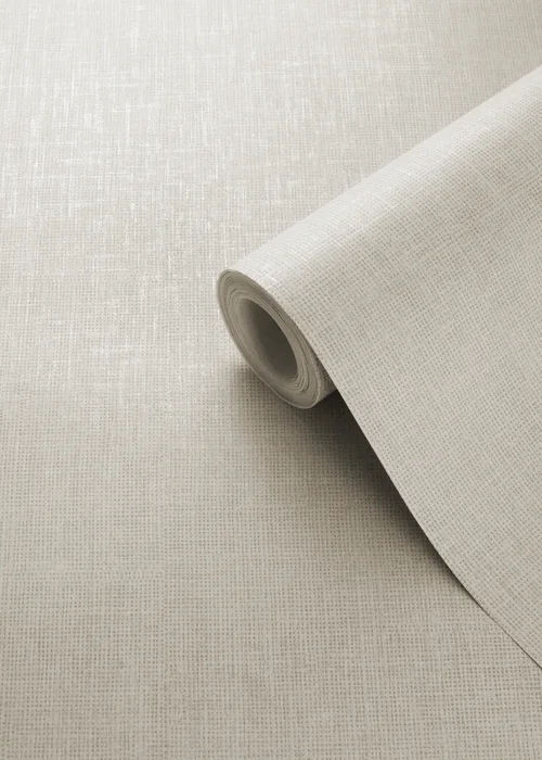 Darcy James Linen Texture Cream Wallpaper - One Size Image 4