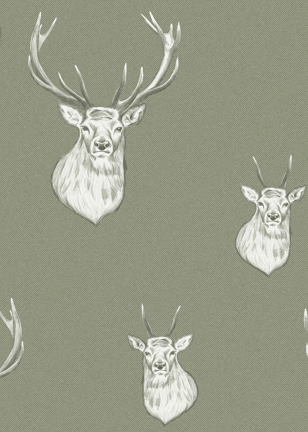 Catherine Lansfield Stag Sage Wallpaper - One Size Image 1