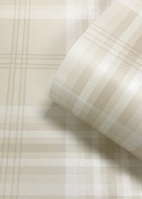 Catherine Lansfield Kelso Check Cream Wallpaper - One Size Image 4