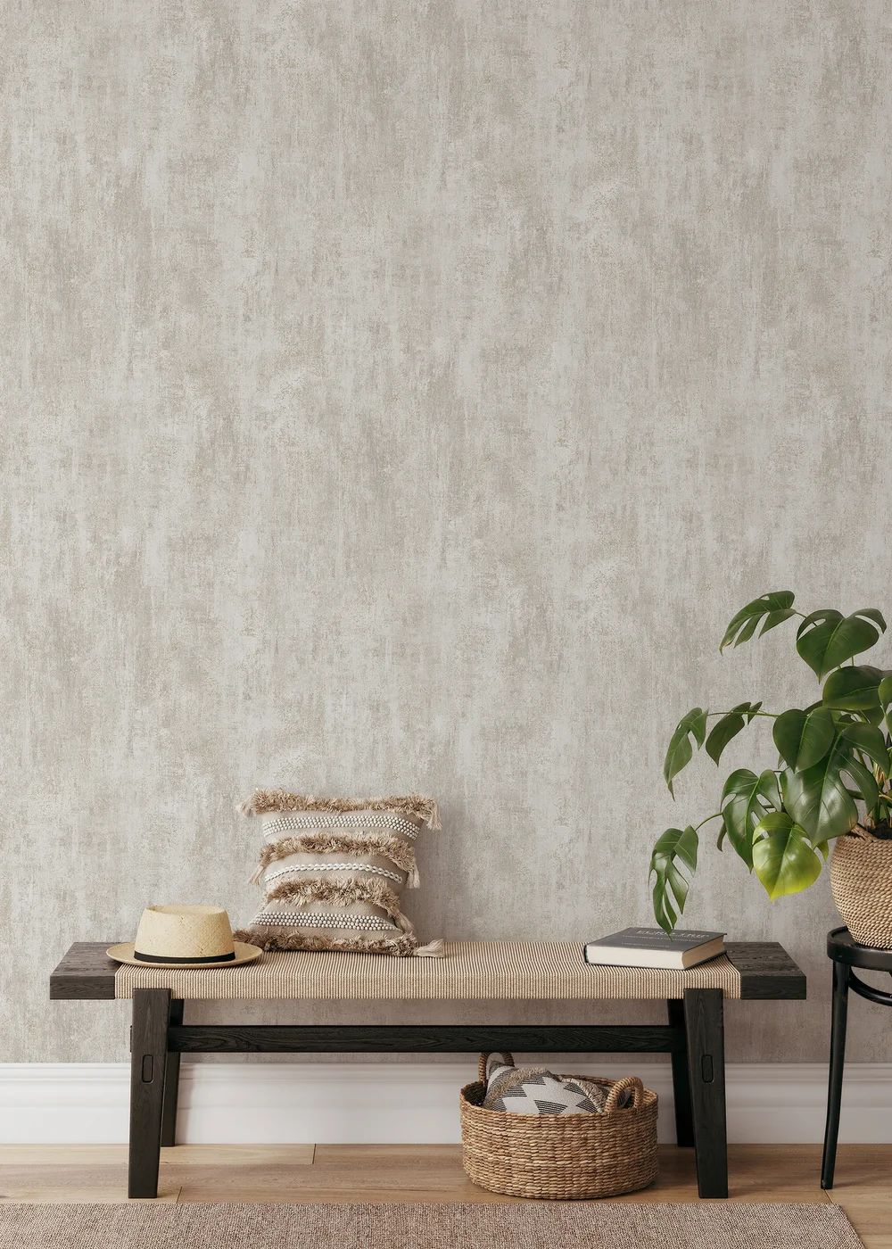 Muriva Phelan Texture Cream Wallpaper - One Size Image 2