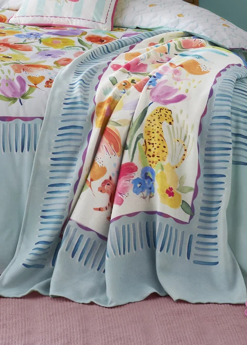 Appletree Style Festival Blue Throw - 130 x 180cm Image 1