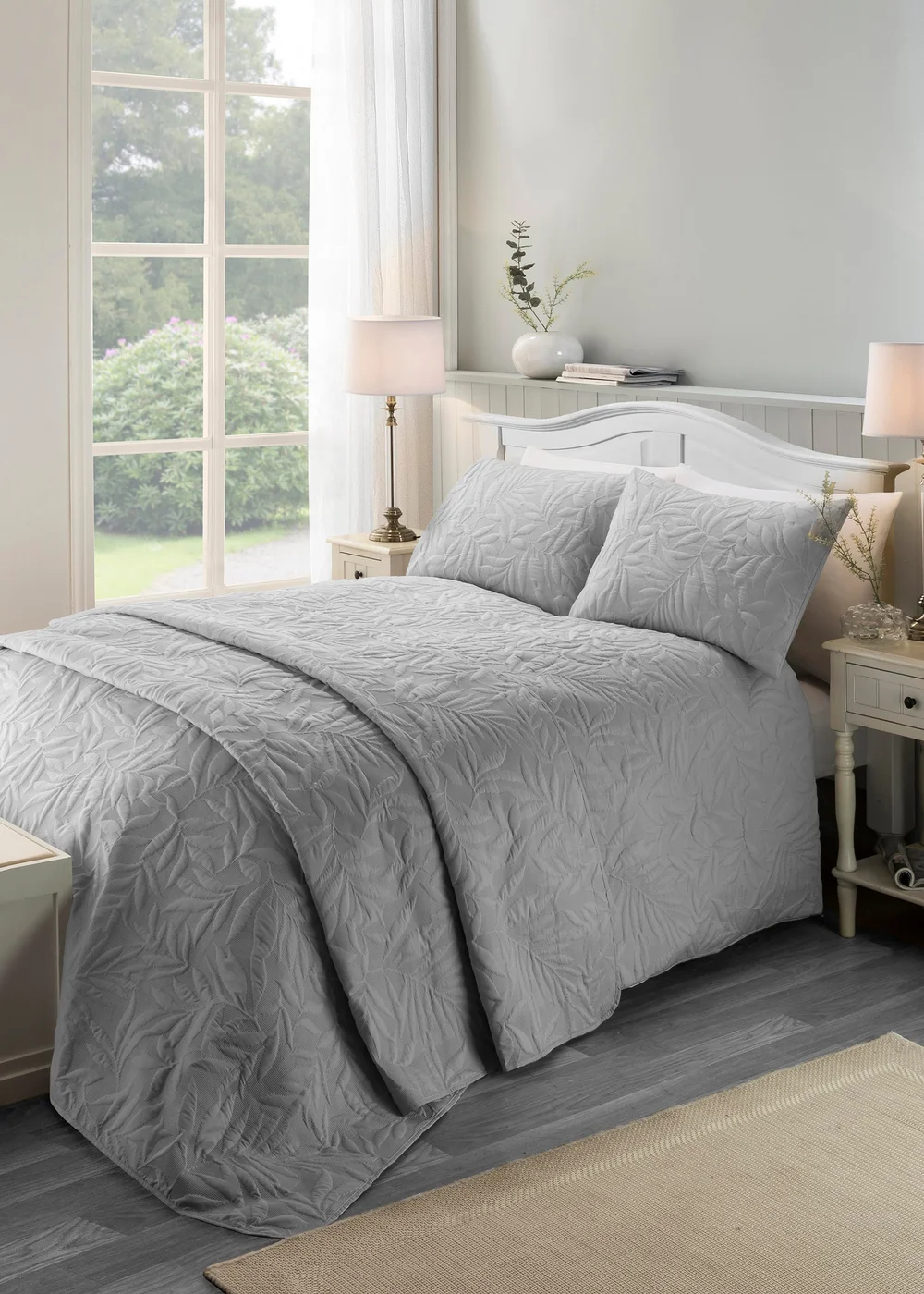 Serene Luana Soft Touch Silver Duvet Cover Set - Single Image 1