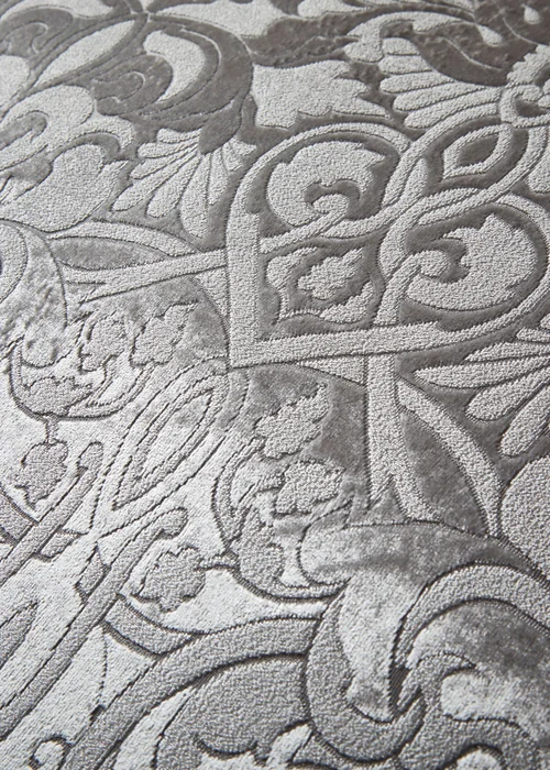 Laurence Llewelyn-Bowen Firenza Velvet Silver Duvet Cover Set - Double Image 3