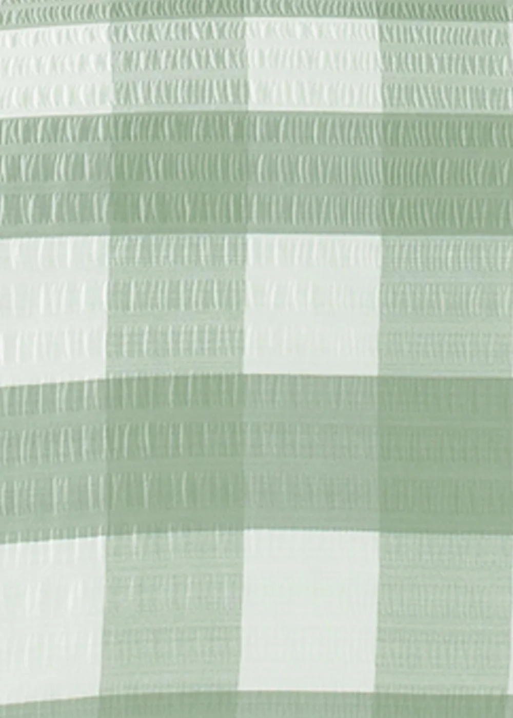 Fusion Seersucker Gingham Brushed Cotton Green Duvet Cover Set - Single Image 3