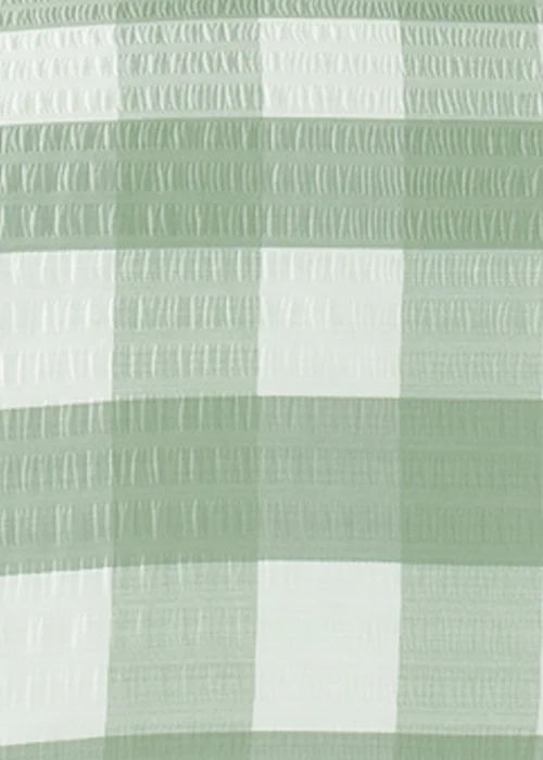 Fusion Seersucker Gingham Brushed Cotton Green Duvet Cover Set - Single Image 3