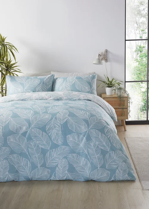 Fusion Matteo Blue Duvet Cover Set - Single Image 1
