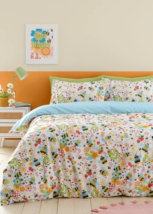 Fusion Buzzy Bee Yellow Duvet Cover Set - Single Image 1