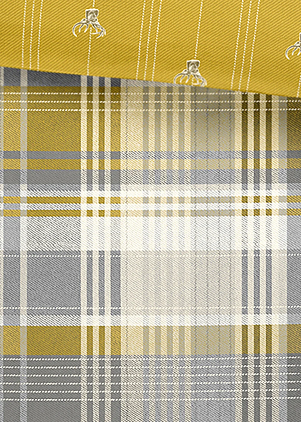 Dreams & Drapes Lodge Connolly Check Brushed Cotton Yellow Duvet Cover Set - Single Image 3