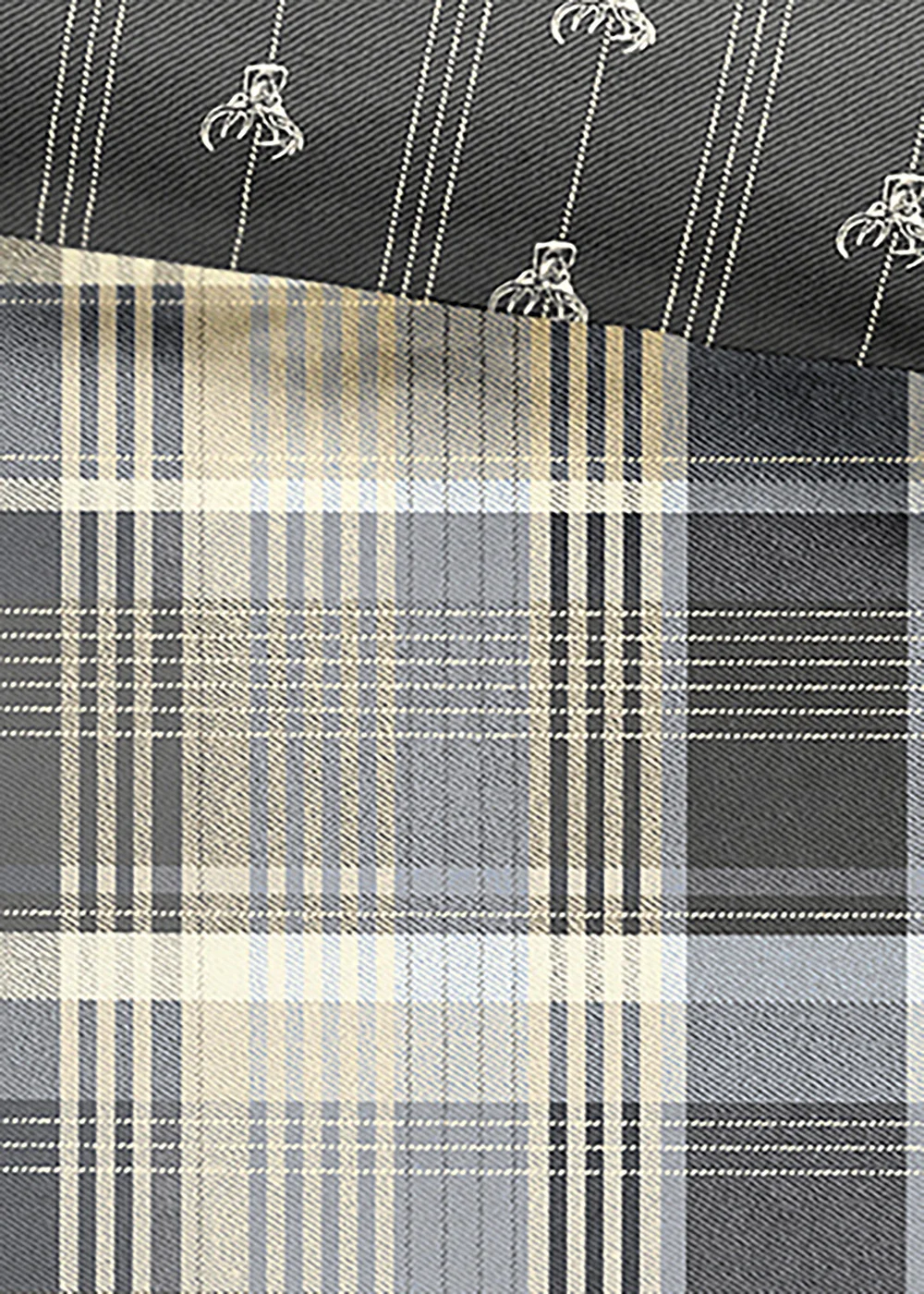 Dreams & Drapes Lodge Connolly Check Brushed Cotton Grey Duvet Cover Set - Single Image 3