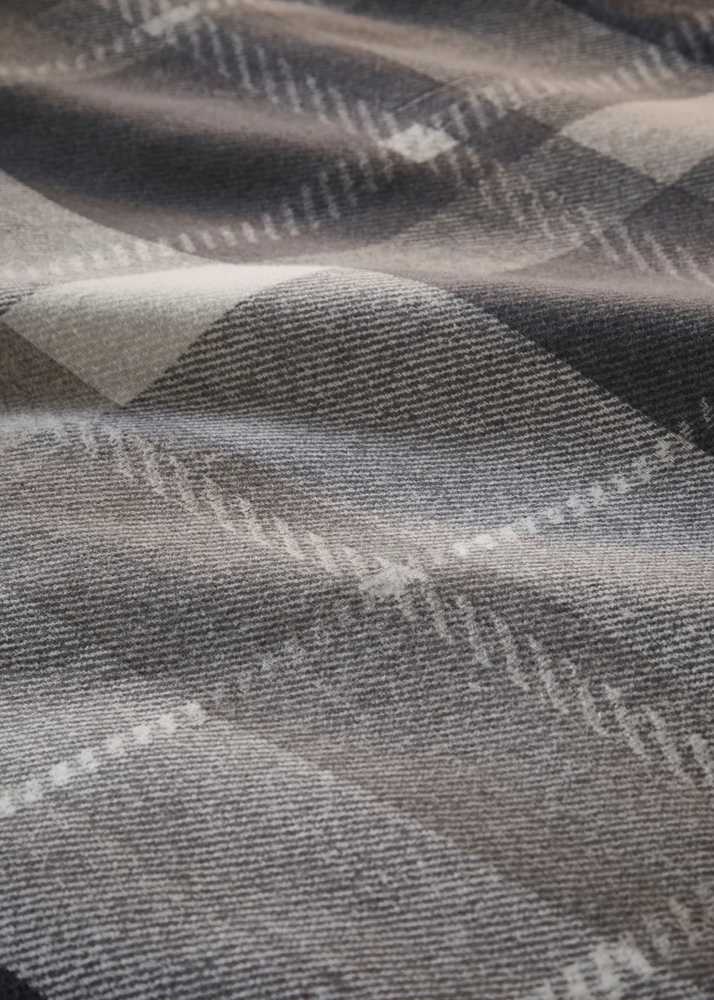 Dreams & Drapes Lodge Colville Check Brushed Cotton Grey Duvet Cover Set - Single Image 5