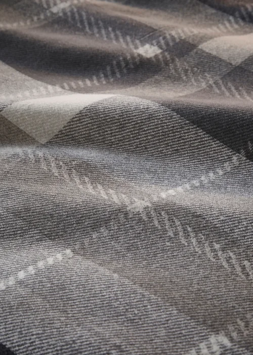 Dreams & Drapes Lodge Colville Check Brushed Cotton Grey Duvet Cover Set - Single Image 5