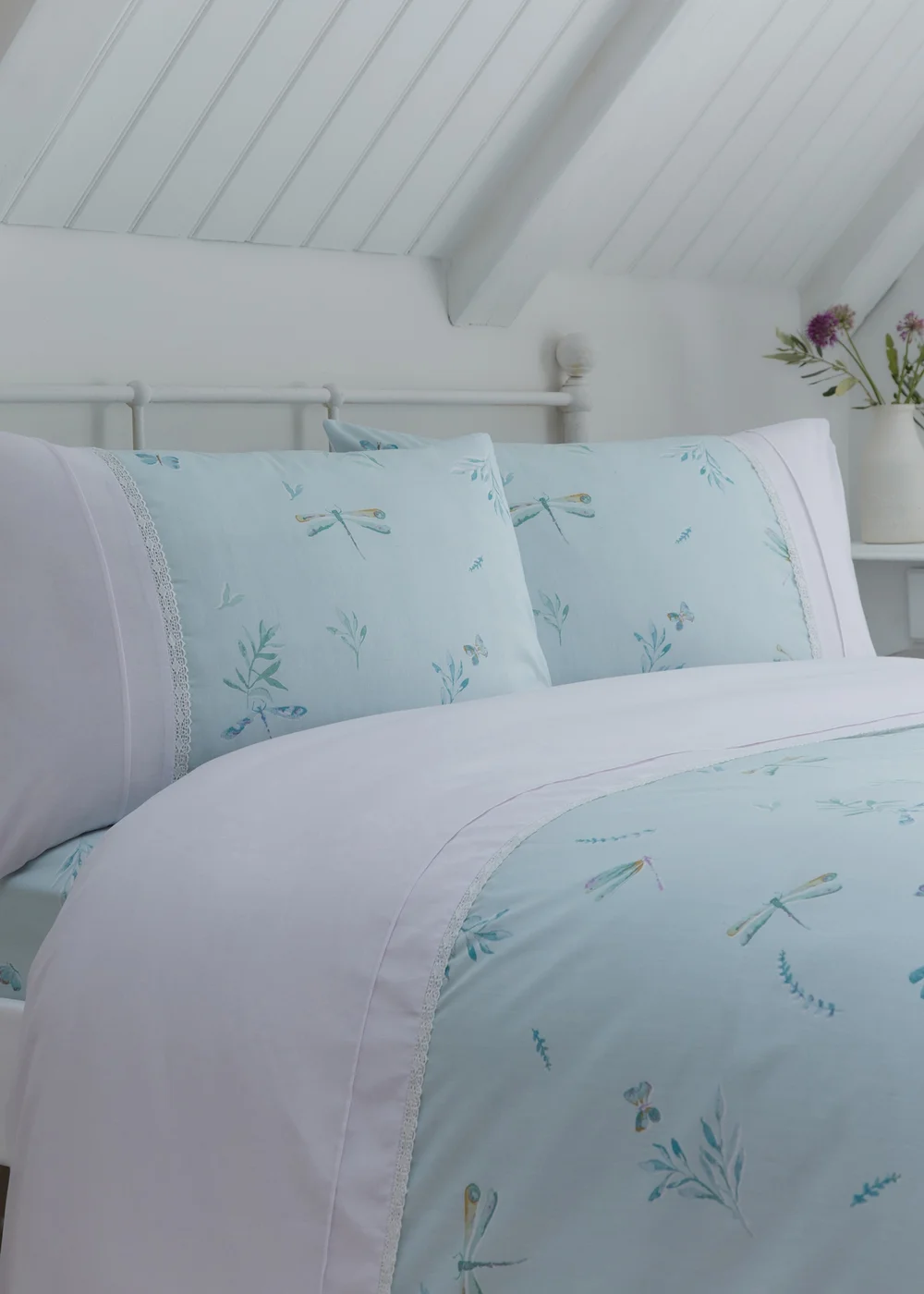 Dreams & Drapes Decorative Fifi Blue Duvet Cover Set - Single Image 2