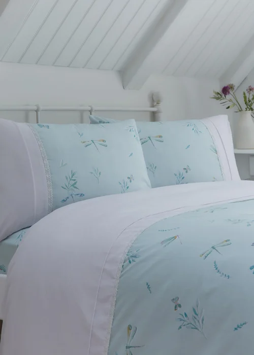 Dreams & Drapes Decorative Fifi Blue Duvet Cover Set - Single Image 2