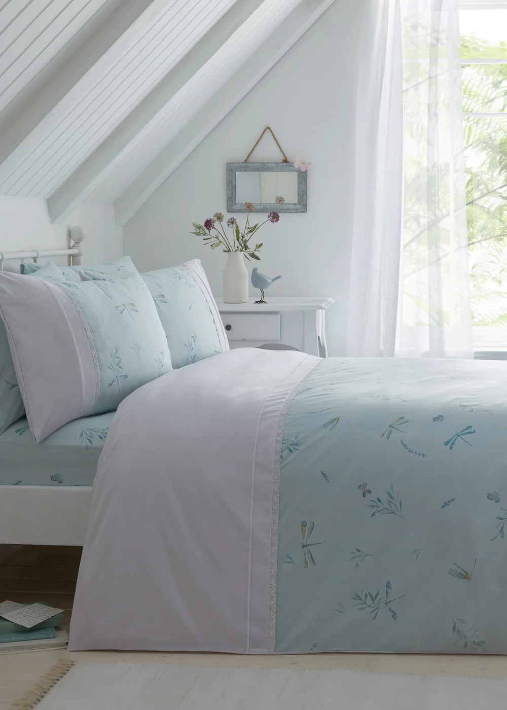 Dreams & Drapes Decorative Fifi Blue Duvet Cover Set - Single Image 1