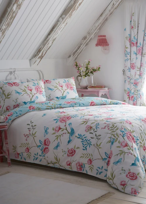 Dreams & Drapes Design Amelle Reversible Blue Duvet Cover Set - Single Image 1