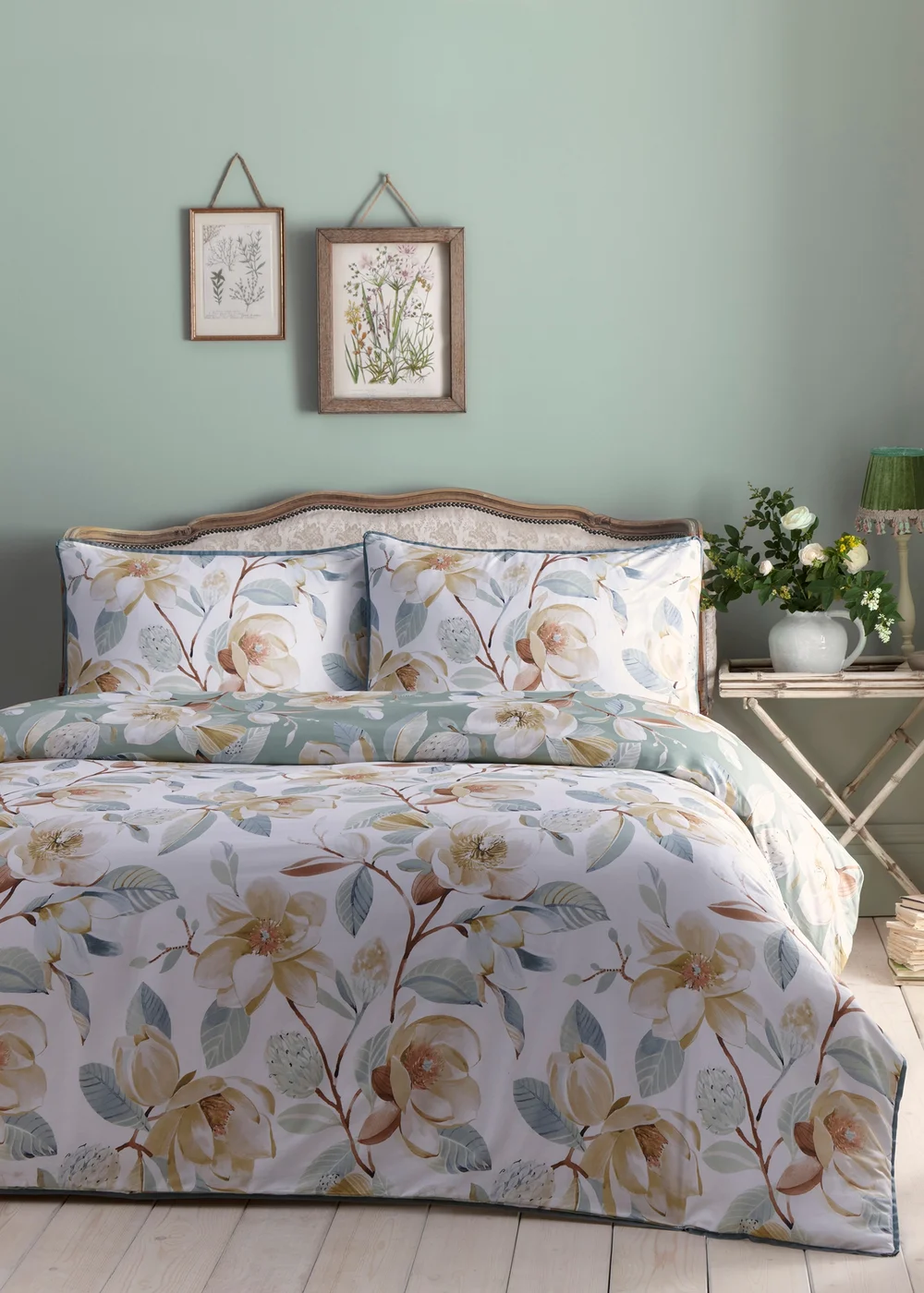 Appletree Heritage Eleanor Soft Touch Green Duvet Cover Set - Single Image 4