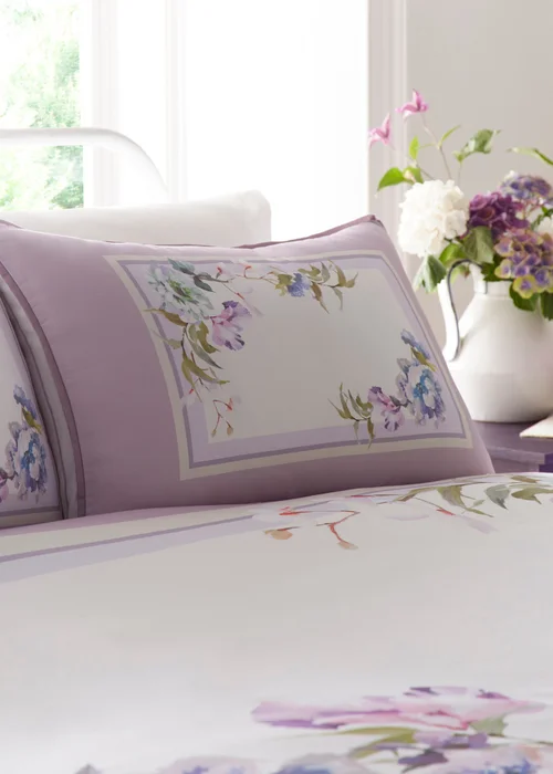Appletree Heritage Arley Sateen Lilac Duvet Cover Set - Double Image 2