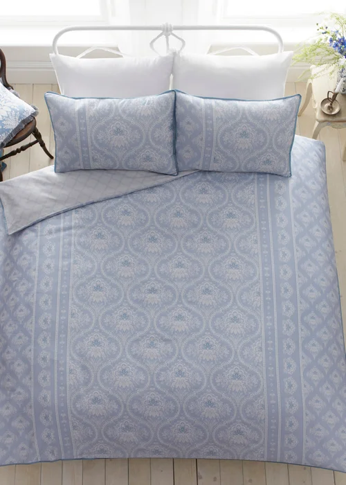 Appletree Heritage Alexia Sateen Blue Duvet Cover Set - Double Image 4