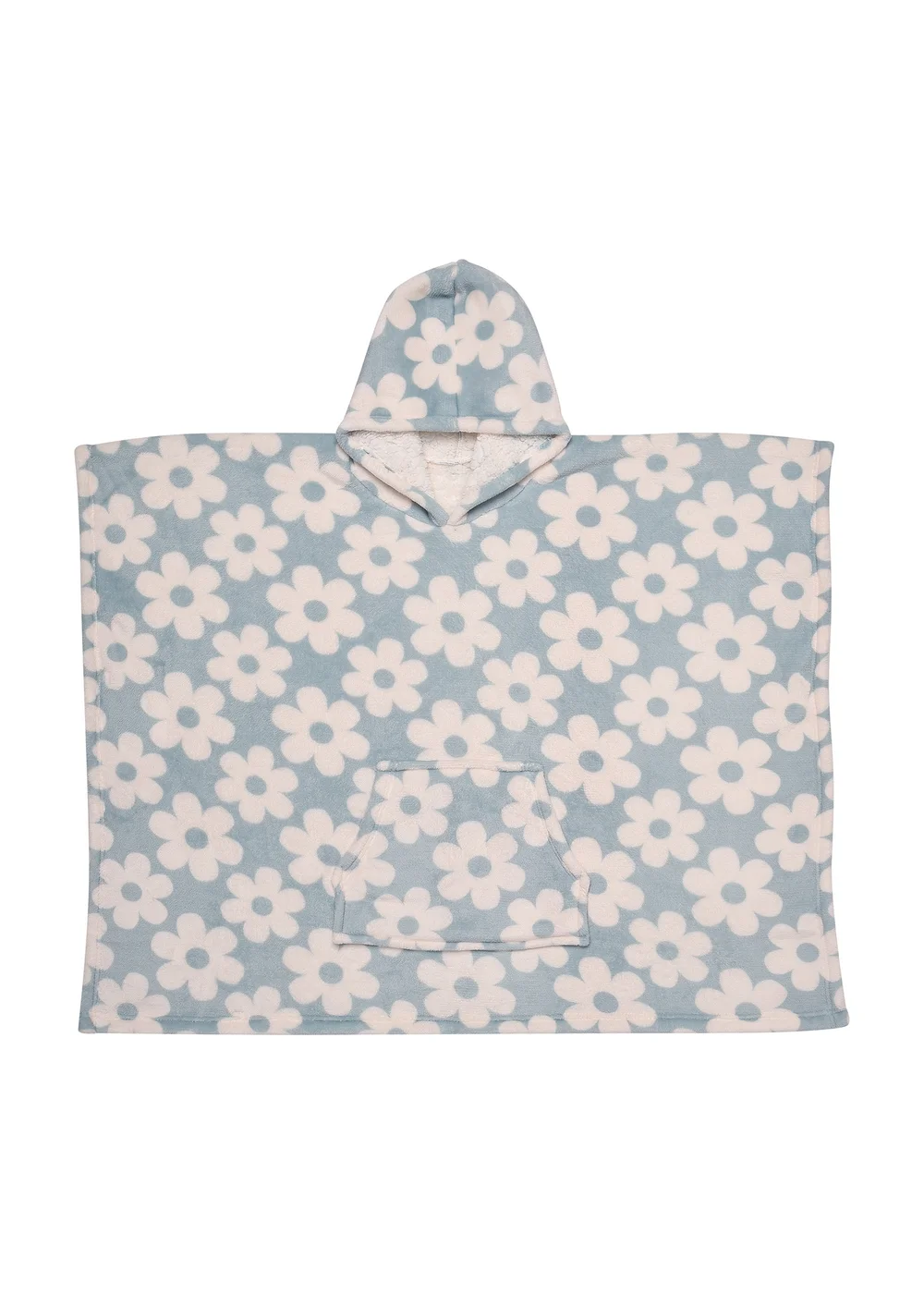Bedlam Retro Flower Blue Snuggle Hooded Wearable Fleece - Small Image 5