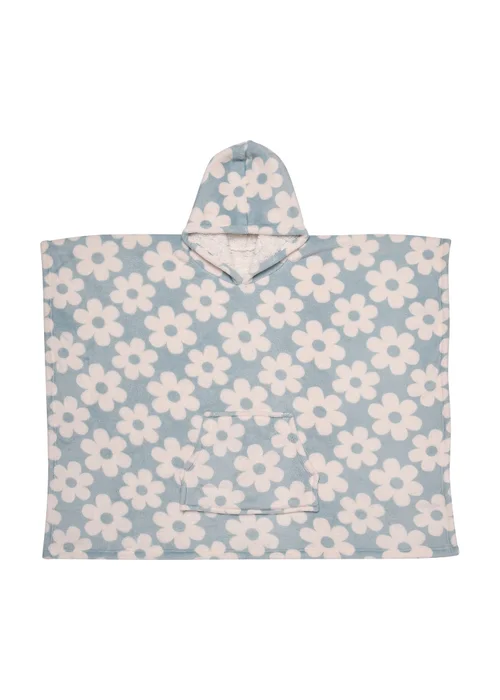 Bedlam Retro Flower Blue Snuggle Hooded Wearable Fleece - Small Image 5