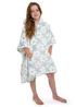 Bedlam Retro Flower Blue Snuggle Hooded Wearable Fleece - Small Image 2