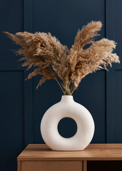 BHS Holey Ceramic Vase White - One Size Image 1