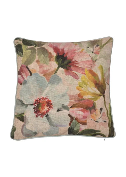 Appletree Heritage Serenity Velvet Blue Filled Cushion (43cm x 43cm) - 43W X 43D Image 2