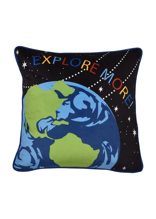 Bedlam Outer Space Velvet Black Filled Cushion (43cm x 43cm) - 43W X 43D Image 3