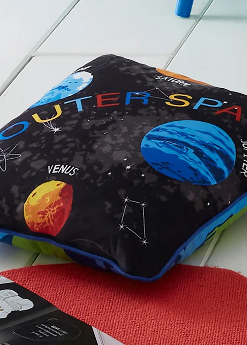 Bedlam Outer Space Velvet Black Filled Cushion (43cm x 43cm) - 43W X 43D Image 2