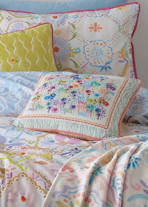 Appletree Style Lola Velvet White Filled Cushion (43cm x 43cm) - 43W X 43D Image 1