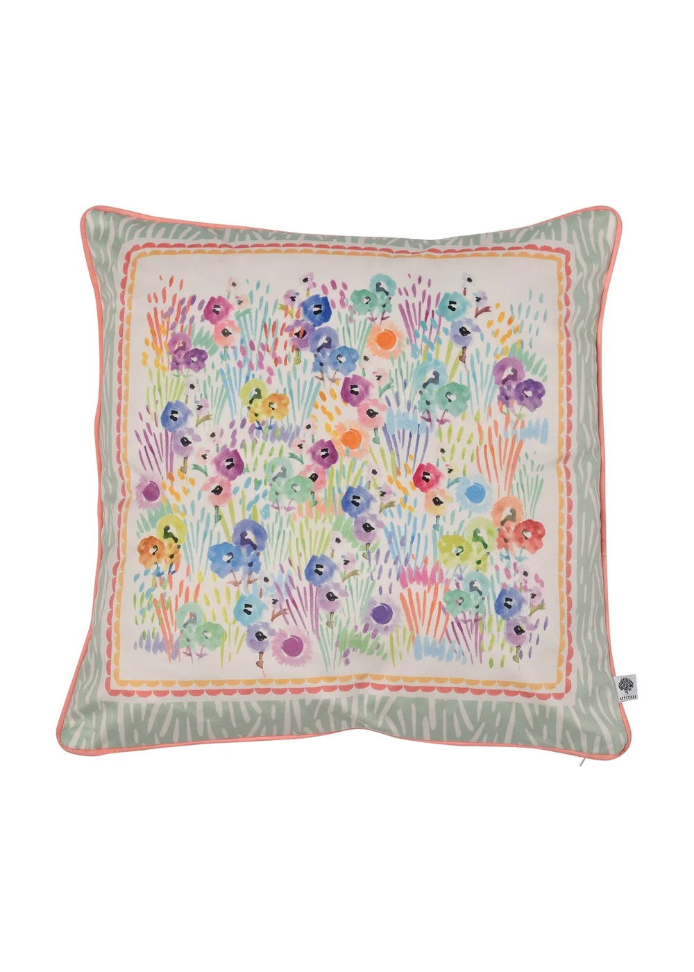 Appletree Style Lola Velvet White Filled Cushion (43cm x 43cm) - 43W X 43D Image 2