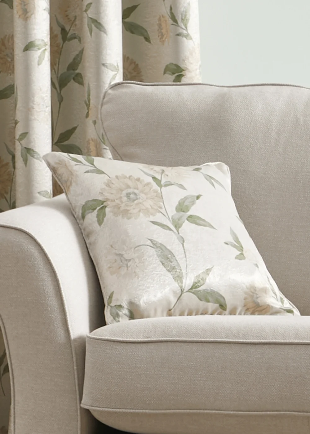 Dreams & Drapes Dahlia Natural Filled Cushion (43cm x 43cm) - 43W X 43D Image 1