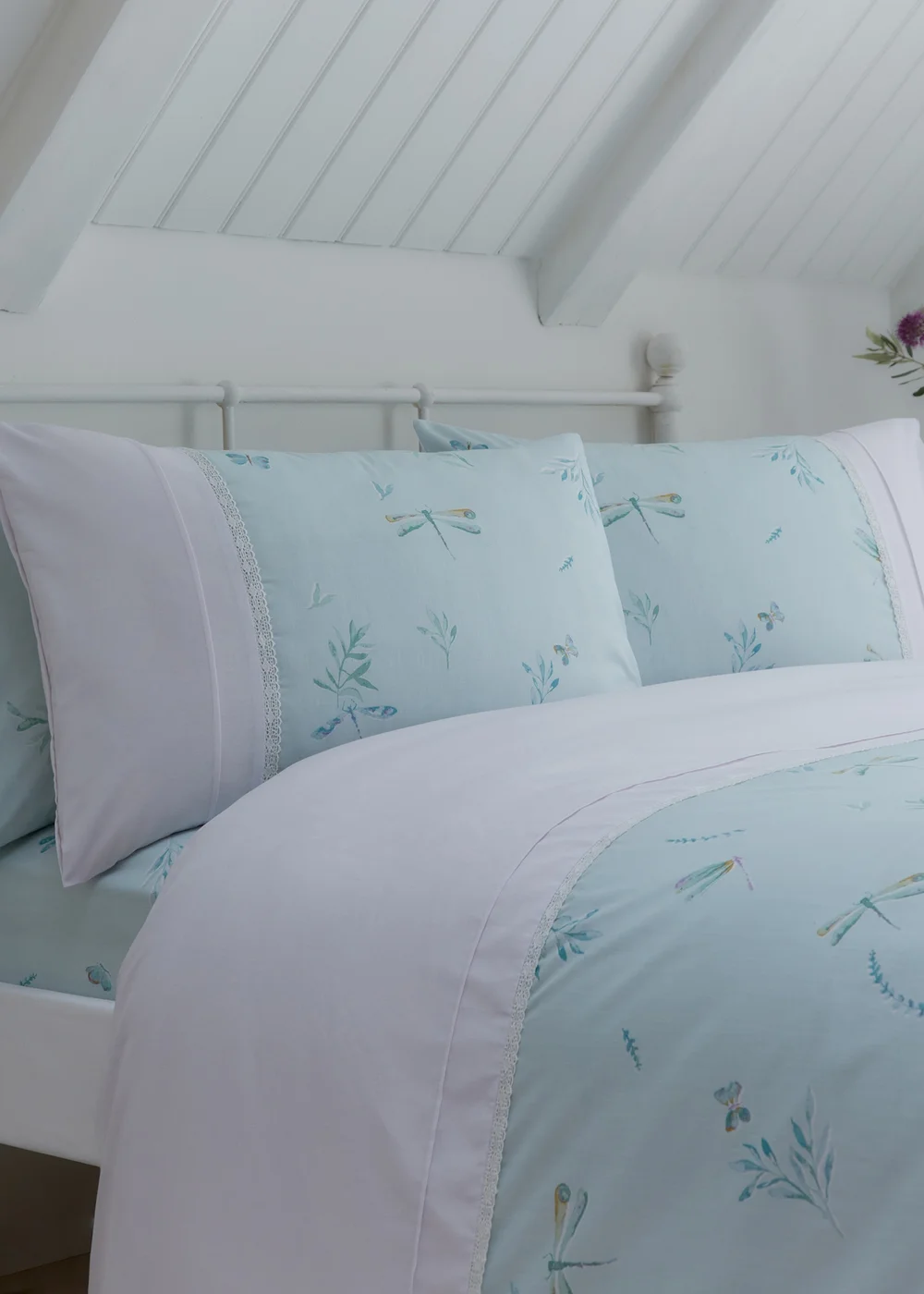 Dreams & Drapes Decorative Fifi Blue Fitted Bed Sheet Set (28cm deep) - Single Image 2