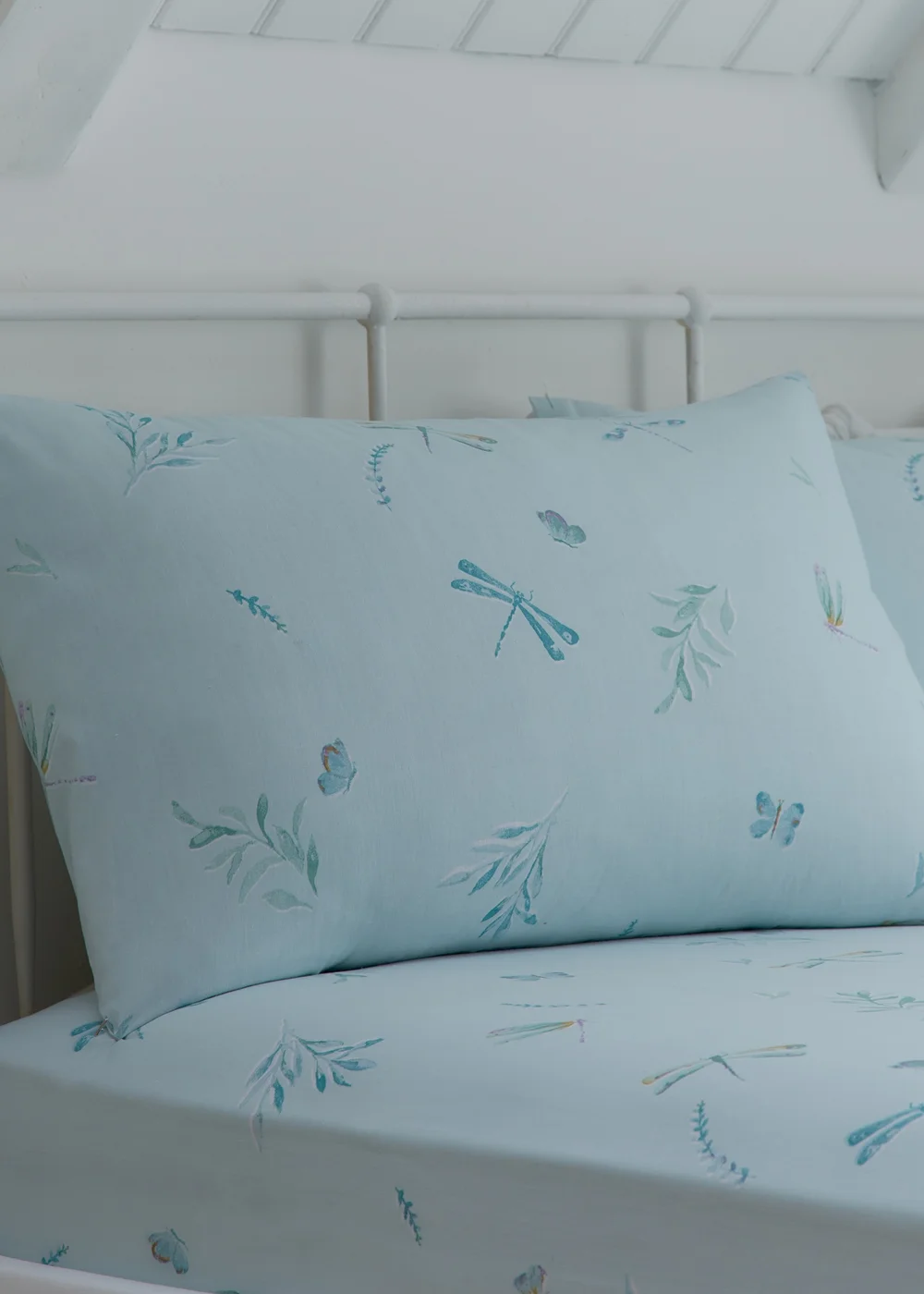 Dreams & Drapes Decorative Fifi Blue Fitted Bed Sheet Set (28cm deep) - Single Image 1